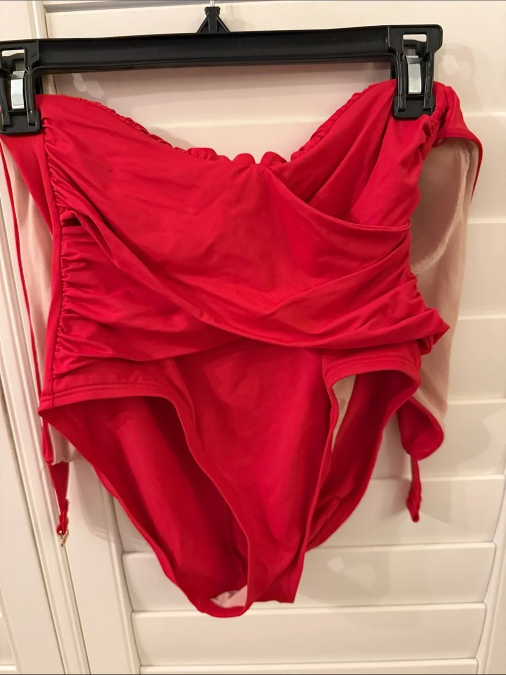 La Blanca Red Ruched One-Piece Swimsuit